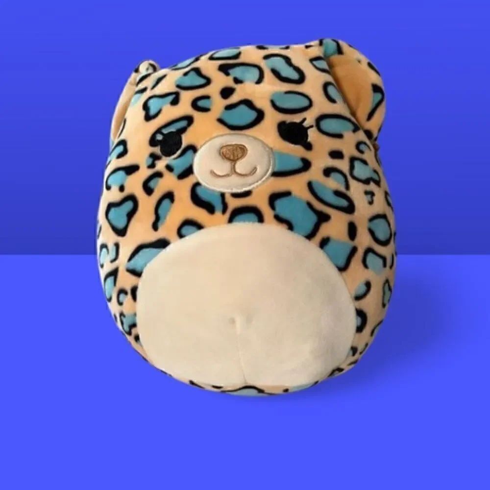 Squishmallow Official Kellytoy Plush Liv The Teal Leopard - Ultrasoft NWOT.